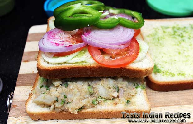 Layers of Vegetable Grill Sandwich